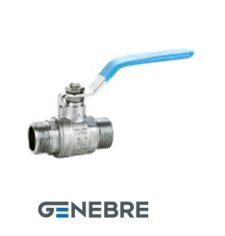 Full-bore ball valve GENEBRE 3033 05 DN020 PN25, body-brass, ball-brass, ball seal-PTFE, HP/HP, lever handle (8 pcs in a box)