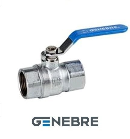 GENEBRE ball valve, PN40 full-bore, reinforced , body-brass, Tmax=+180oC BP/BP, handle