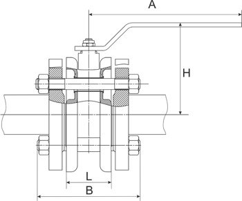  LD.STRIZH.XXX.16.P.02.Zn Ball valve PN16 n/flanged passage