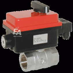 Ball valve ball valve-KA, 2&quot;, mit Antrieb-RT20-007, Ms./PTFE-FKM, 24V AC/DC, running time 7...12sec.