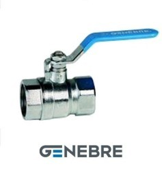 Full-bore ball valve GENEBRE 3029 02 DN008 PN25, body - brass, ball - brass, ball seal - PTFE, BP/BP, lever handle, BSPP thread