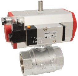 Ball valve KA 2&quot;, with drive ED55 brass/PTFE-FKM, double acting