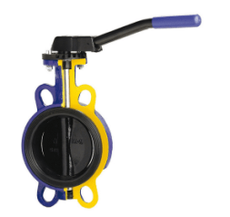 Rotary disc shutter ZETKAMA 497B-040-C-68, DN040, PN16, GGG40 /AISI316 /EPDM, M/F, handle