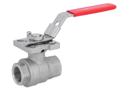 Ball valve ball valve 1/2&quot;, PN63, stainless steel 1.4408/PTFE-FKM, internal thread, ISO 5211, full passage