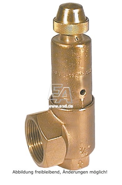 Safety valve, inlet 1/2&amp;quot;-outlet 1&amp;quot; Brass/NBR 