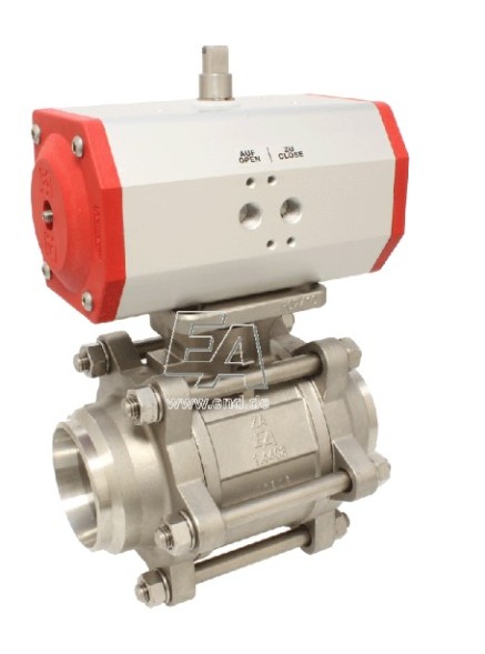 صمام الكرة-زا ، د 65-لحام ، مع محرك كهربائي إي 100 ، الفولاذ المقاوم للصدأ.الصلب /بتف-فكم ، مع عودة الربيع