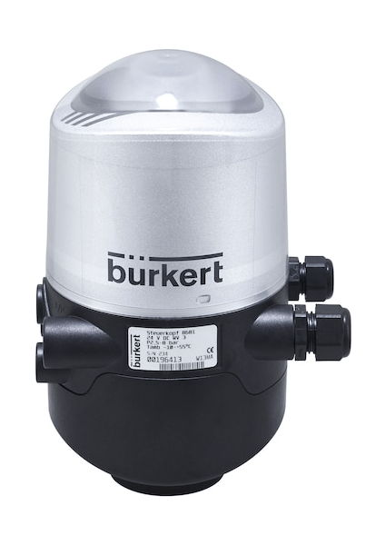 Control head for direct-flow hygienic valves (196415)