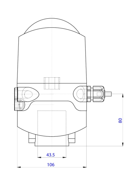 Control head for direct-flow hygienic valves (196415)