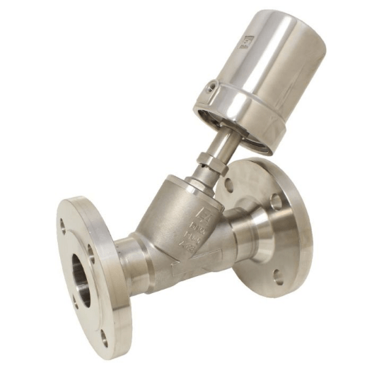 Pneumatic valve, DN40, SK80-Ed., FL, Edelstahl/PTFE, Ruhe zu, gegen Medium