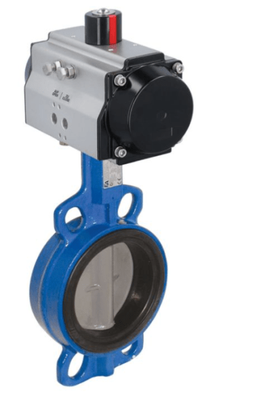 Rotary butterfly valve-WA, DN100, mit Antriebt-OD, DW75, GG/Edelstahl/EPDM, double-acting