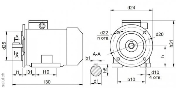Electric motor (1081 paws) Air pressure 112 M 5.5 kW 1435 rpm 47.5kg