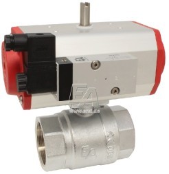 Ball valve KA 2&quot;, with ED55 drive, AM 24VDC brass/PTFE-FKM, double acting