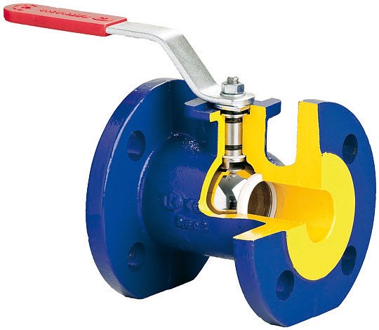 565A-XXX-C09 Ball Valve Zetkama PN16, GG25/Brass/PTFE, Lever, flange/flange
