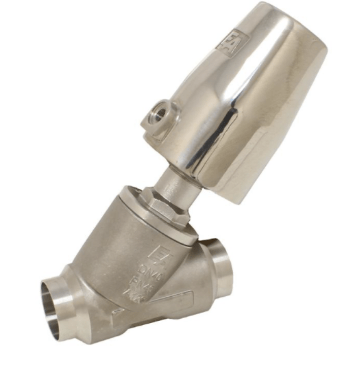 Pneumatic valve, DN80, SK63-Ed., OS stainless steel. steel/PTFE