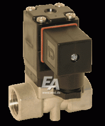 Solenoid valve 2/2-stroke , G1/2&quot;, stainless steel. steel/NBR, 24VDC 0-10bar, with control, Tmax.=+ 90°C