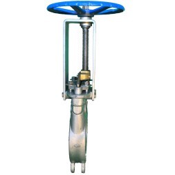 Gate valve (knife) KV02-11-23E-10 one-stop. KVANT PN10, carbon steel/stainless steel steel/EPDM, interfacial