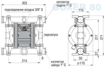 BOXER 80 AISI 316 diaphragm pump
