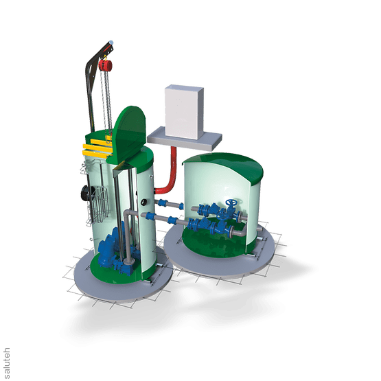 Station with 2 SRP wastewater disposal pumps