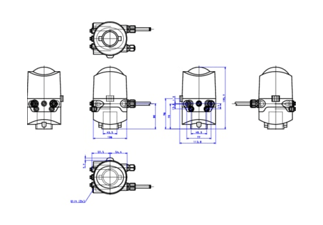 Control head for direct-flow hygienic valves (196420)