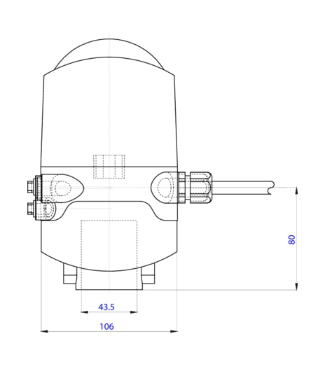 Control head for direct-flow hygienic valves (196420)