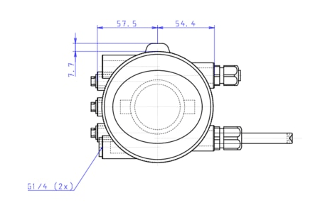 Control head for direct-flow hygienic valves (196420)
