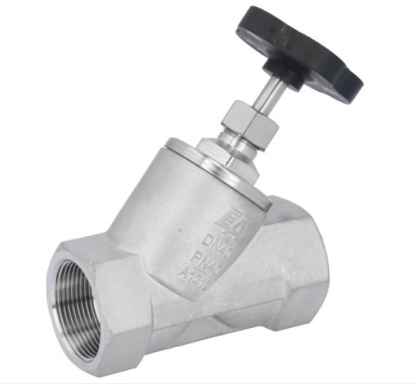 Angle valve Schrägsitzventil 1/2&amp;quot;, PN40, Edelstahl 1.4408/PTFE