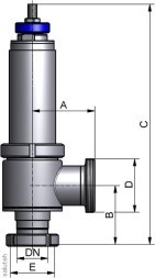 920100401300 Spring-loaded safety valve with manual podr.  KG DN 40 304 POL. EPDM MANU. ANLÜFTU