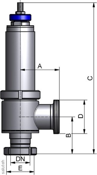 920100401300 Spring-loaded safety valve with manual podr.  KG DN 40 304 POL. EPDM MANU. ANLÜFTU