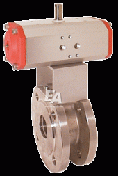 Ball valve-VK, DN50, with drive-ED, DW63 stainless steel. steel.1.4408/PTFE-FKM, double acting