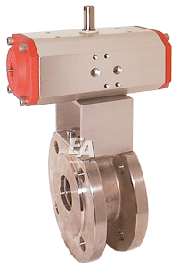 Ball valve-VK, DN50, with drive-ED, DW63 stainless steel. steel.1.4408/PTFE-FKM, double acting