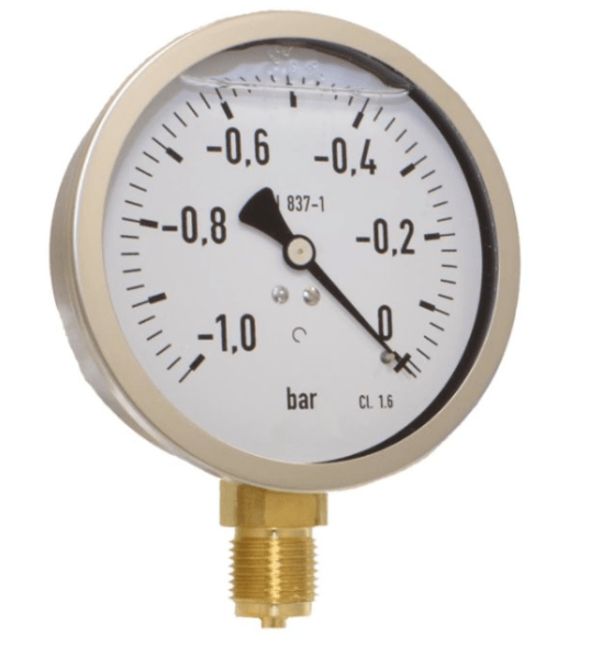 Pressure gauge Manometer, d100, 0 bis 10bar, radial, mit Glyzerinfüllung