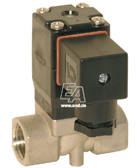 Solenoid valve 2/2-stroke , G3/8&amp;quot;, Ed./HNBR, 24VDC 0-6bar, with control, Tmax.=+ 150°C