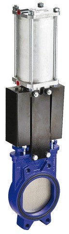 121A-XXX-B-01 Gate valve (knife) single-wall Hermet. Zetkama PN10 with pneumatic actuator, flanged