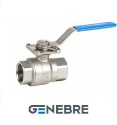 Genebre PN63 ball valve body: stainless steel.steel 1.4408/1.4408/PTFE, ISO flange, Tmax=+180oC lever