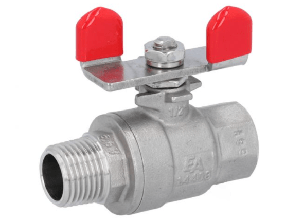 Ball valve ball valve 1/2&amp;quot;, PN64, 1.4408/PTFE, wing handle, 2-piece, internal thread, full passage
