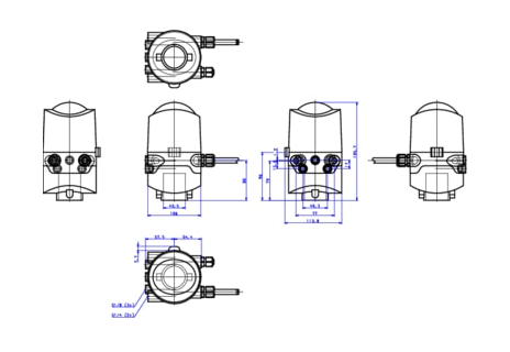 Control head for direct-flow hygienic valves (196423)