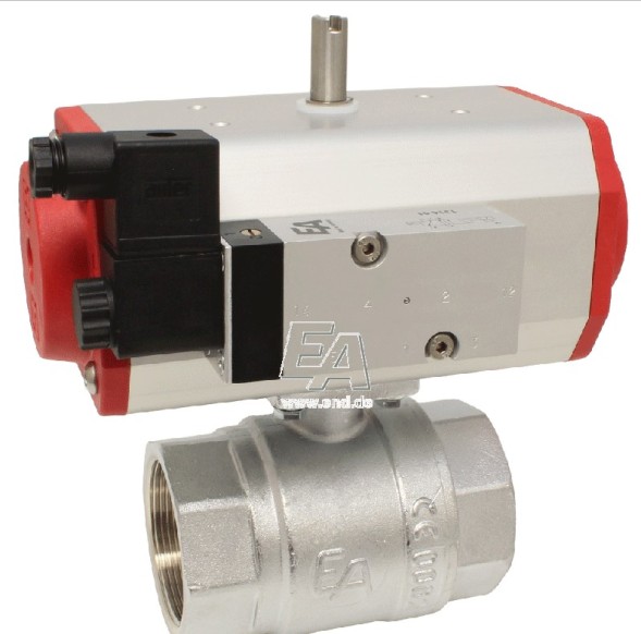 Ball valve KA 2&amp;quot;, with drive ED55 brass/PTFE-FKM, double acting
