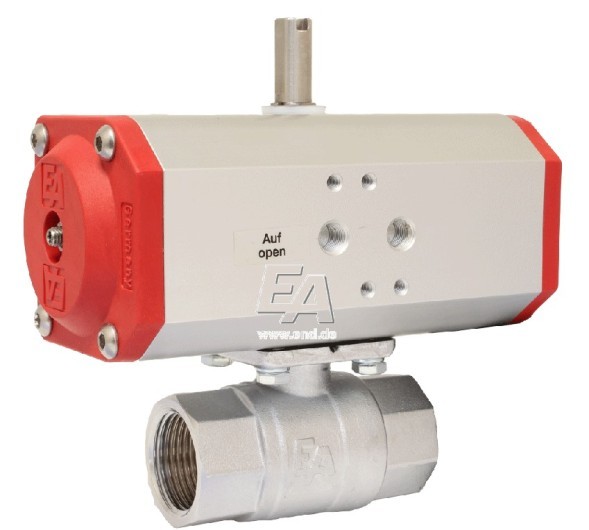 Ball valve KA 11/2&amp;quot;, with drive ED55 brass/PTFE-FKM, double acting