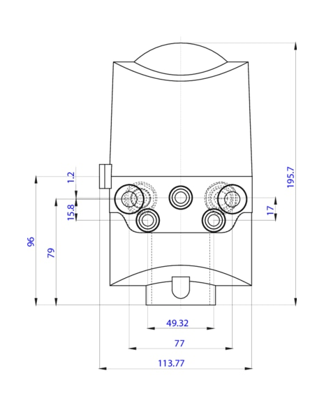 Control head for direct-flow hygienic valves (196425)