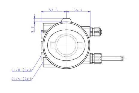 Control head for direct-flow hygienic valves (196425)