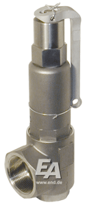 Safety valve, inlet 1/2&amp;quot;-outlet 1&amp;quot; stainless steel. steel/EPDM, with descent