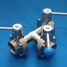 T-shaped disc sanitary valve (M-M-M) ISO SS304L/EPDM