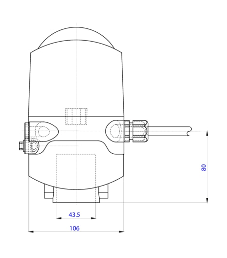 Control head for direct-flow hygienic valves (196422)