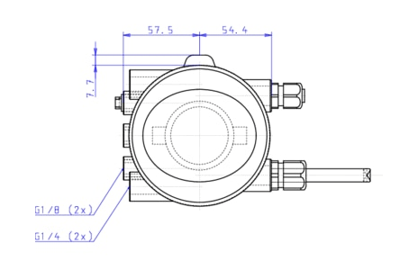 Control head for direct-flow hygienic valves (196422)