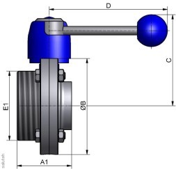 552401001100  Дисковый клапан SV04 GS DN 100 304 BL. HB04 VMQ