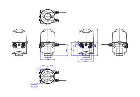 Control head for direct-flow hygienic valves (196431)