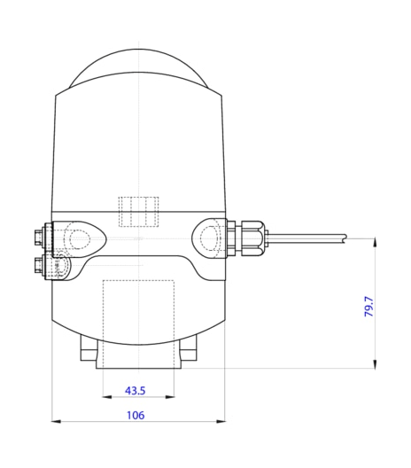 Control head for direct-flow hygienic valves (196431)