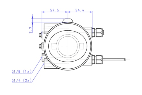 Control head for direct-flow hygienic valves (196431)