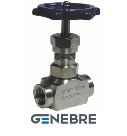 Needle valve Genebre PN210, AISI316 /AISI316 /PTFE, Tmax +250°C coupling