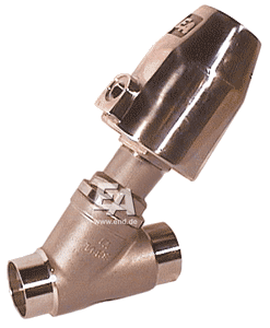 Pneumatic valve, DN40, SK63-Ms., FL stainless steel. steel/PTFE